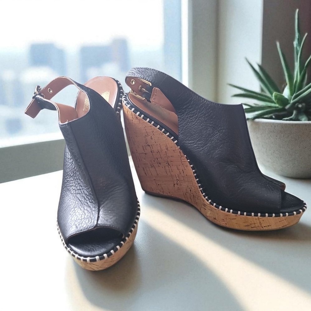 Dolce Vita Prema Platform Peep Toe Wedges Sz 9
